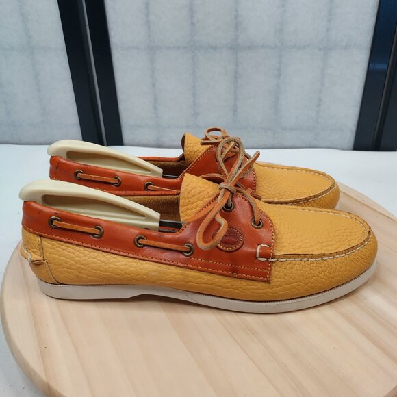 Dooney & Bourke Shoes - Vintage Dooney & Bourke Yellow Leather Loafer Slip On Boat Shoes Women US 11 M